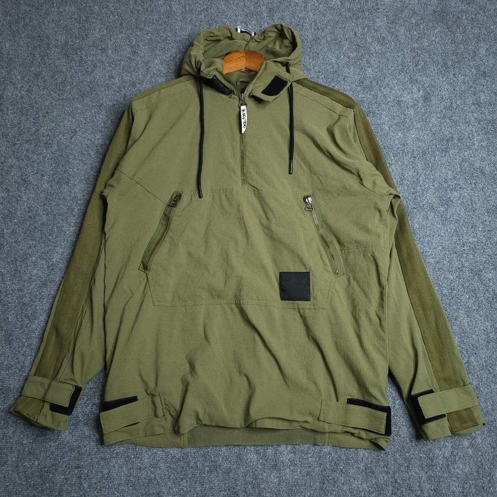 Adidas 1/4 Zip Pullover Jacket Mens Medium Olive Green Originals Brand Pack